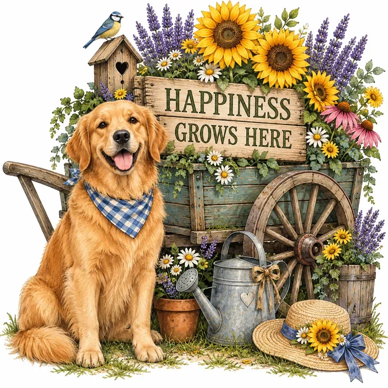 Vintage Pet Adventure Illustrations