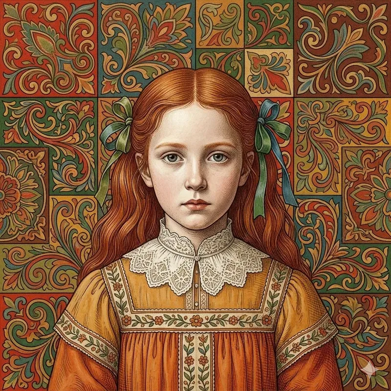 Symbolist Egg Tempera Child Portraits