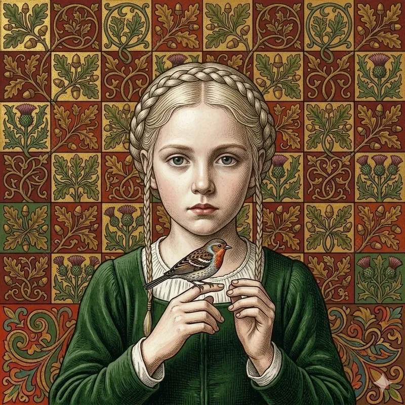Symbolist Egg Tempera Child Portraits