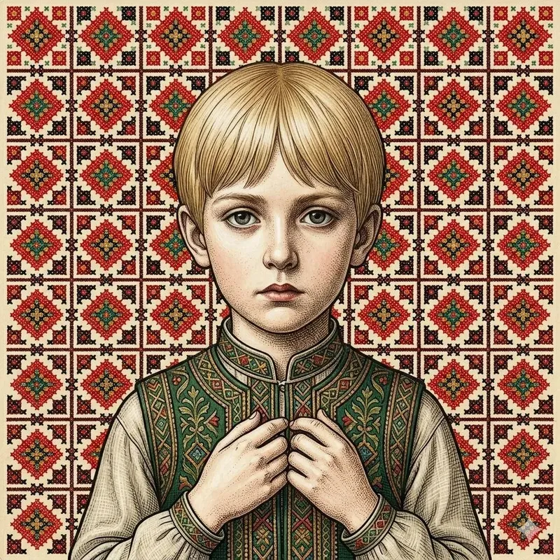 Symbolist Egg Tempera Child Portraits