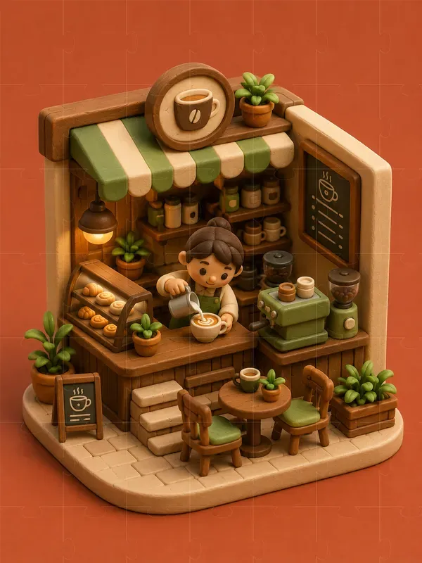3D Clay Isometric Scenes