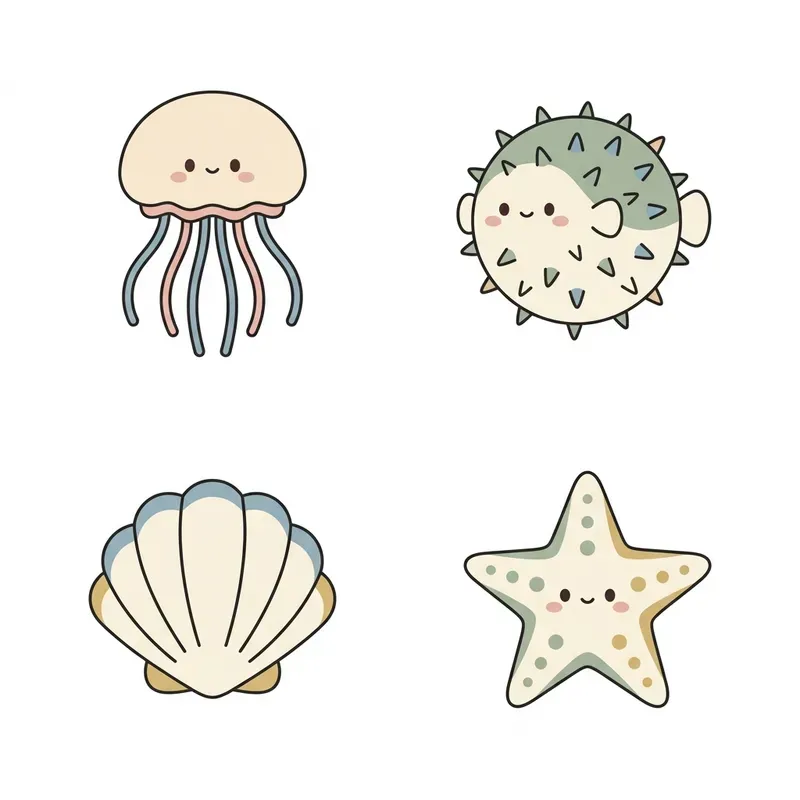 Kawaii Japanese Game Asset Icon Sheets 4x