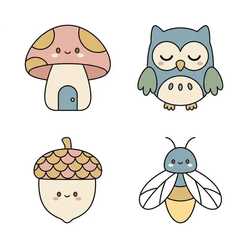 Kawaii Japanese Game Asset Icon Sheets 4x