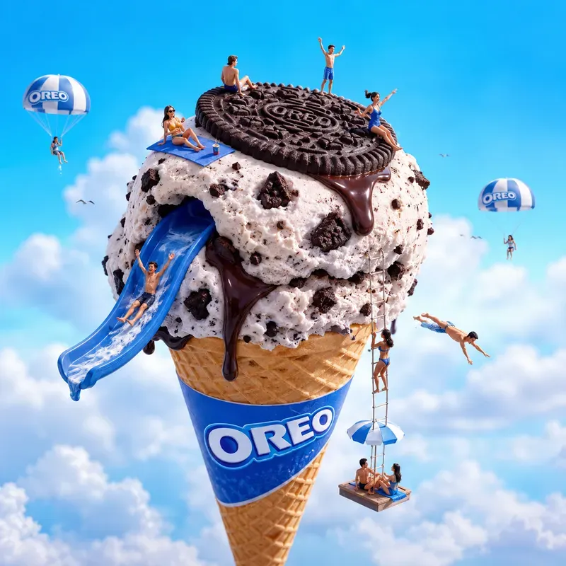 Mini Worlds On Giant Desserts