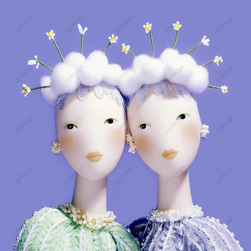 Pastel Textile Storybook Illustrations
