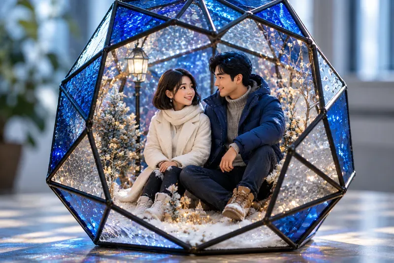 3D Stained Glass Couple Terrarium Photos