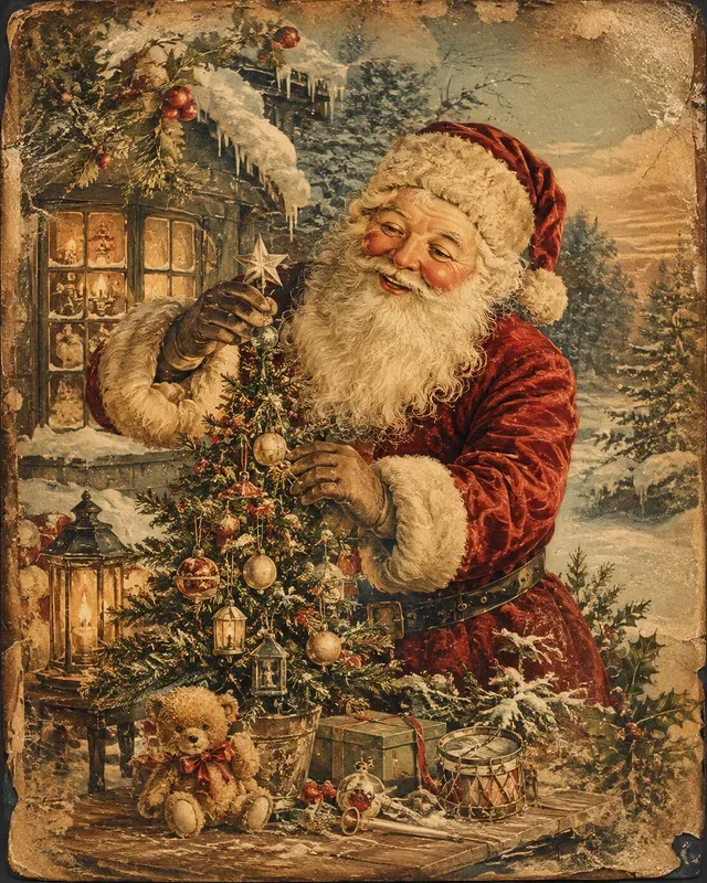 Vintage Christmas Ephemera Character Art