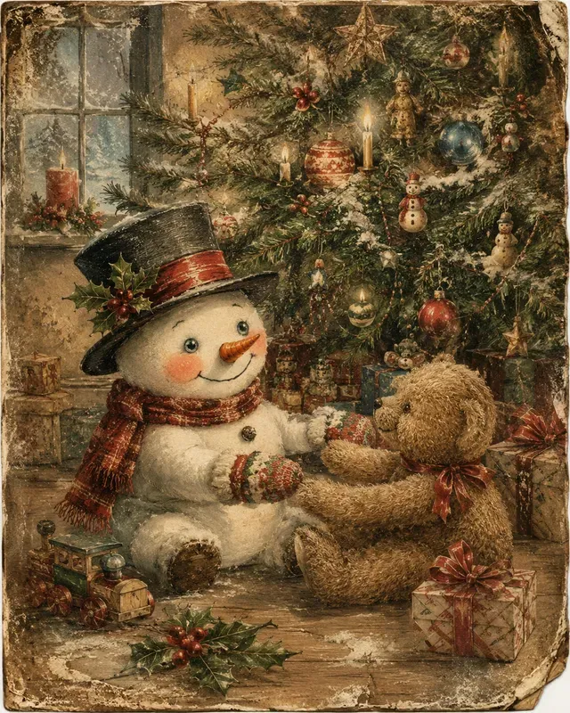 Vintage Christmas Ephemera Character Art