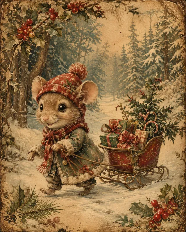 Vintage Christmas Ephemera Character Art