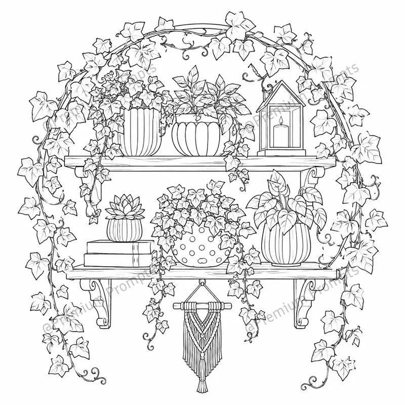 Cozy Home Greenhouse Coloring Book Pages
