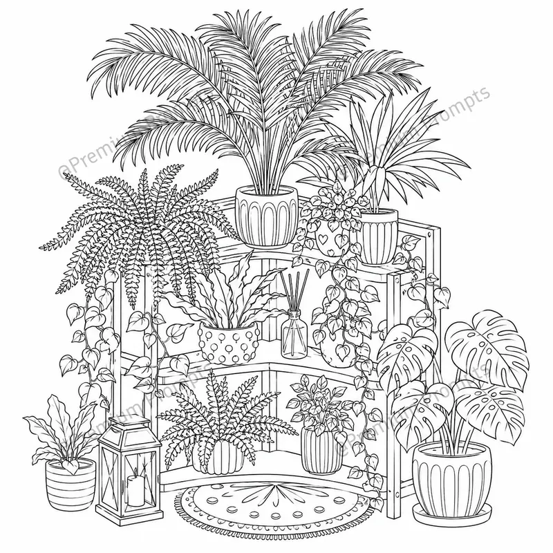 Cozy Home Greenhouse Coloring Book Pages