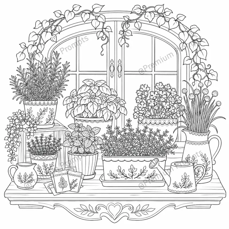 Cozy Home Greenhouse Coloring Book Pages