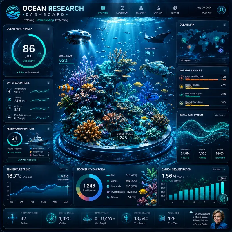Cinematic 3D Data Dashboard Scenes