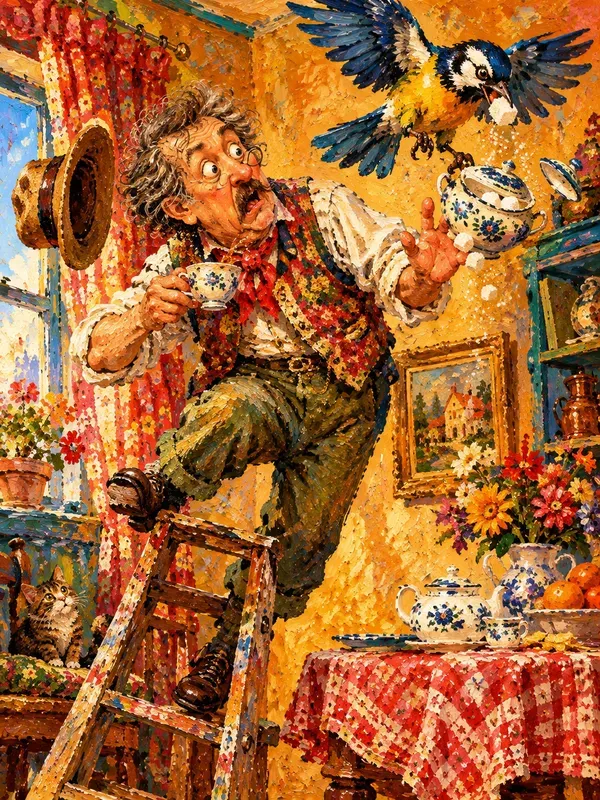 Shocked Characters Oil Art