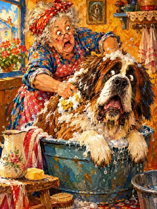 Shocked Characters Oil Art