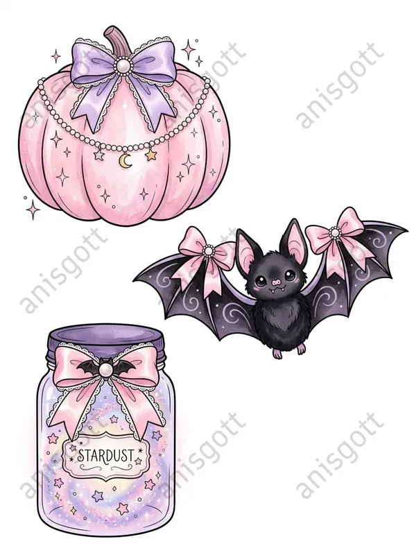 Spooky Coquette Halloween Clipart Sets