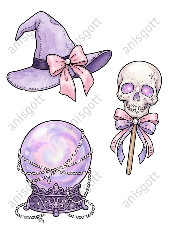 Spooky Coquette Halloween Clipart Sets