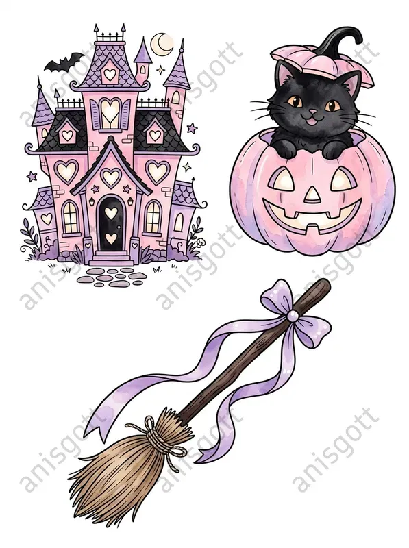 Spooky Coquette Halloween Clipart Sets