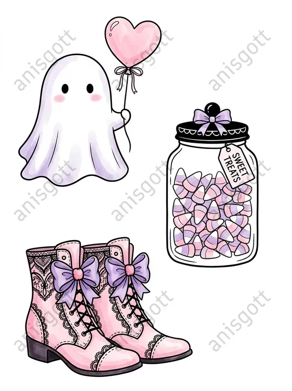Spooky Coquette Halloween Clipart Sets
