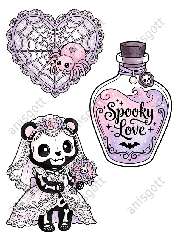 Spooky Coquette Halloween Clipart Sets