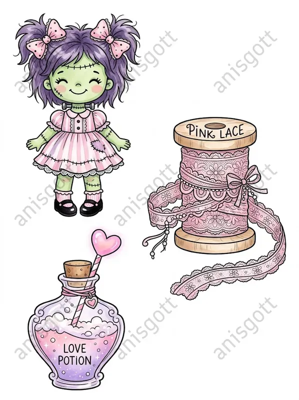 Spooky Coquette Halloween Clipart Sets