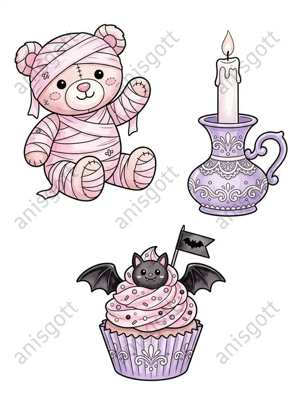 Spooky Coquette Halloween Clipart Sets