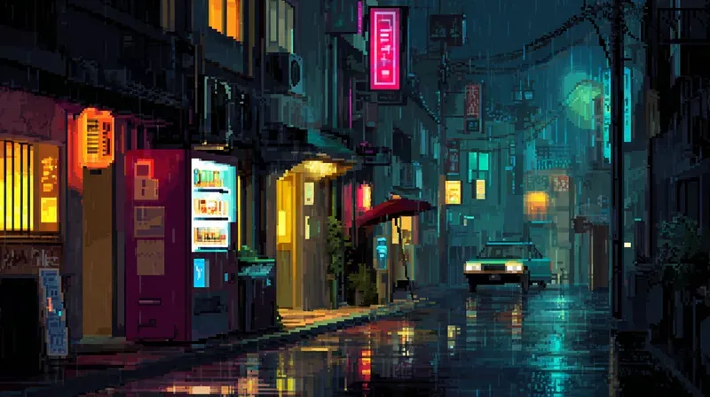 2D Retro Pixel Bgs Midnight Neon