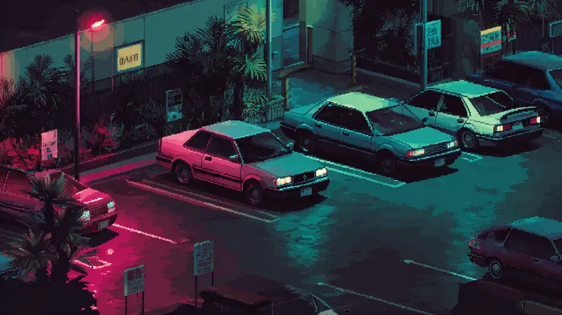 2D Retro Pixel Bgs Midnight Neon