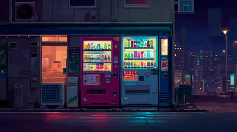 2D Retro Pixel Bgs Midnight Neon