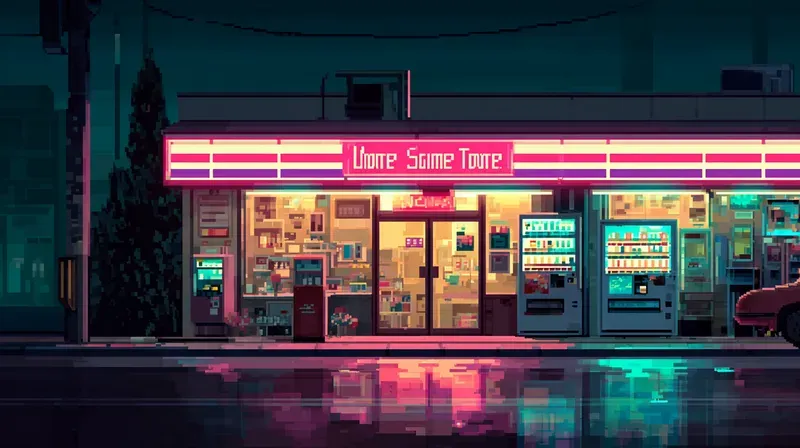 2D Retro Pixel Bgs Midnight Neon