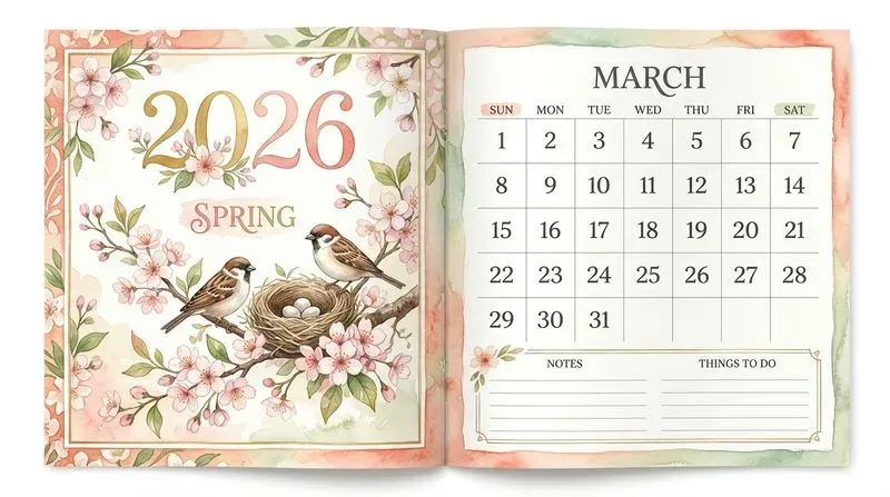 Custom Year Printable Watercolor Calendars