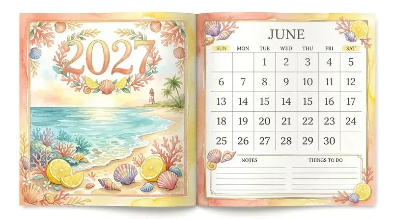 Custom Year Printable Watercolor Calendars