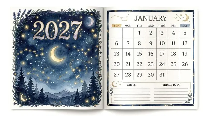 Custom Year Printable Watercolor Calendars