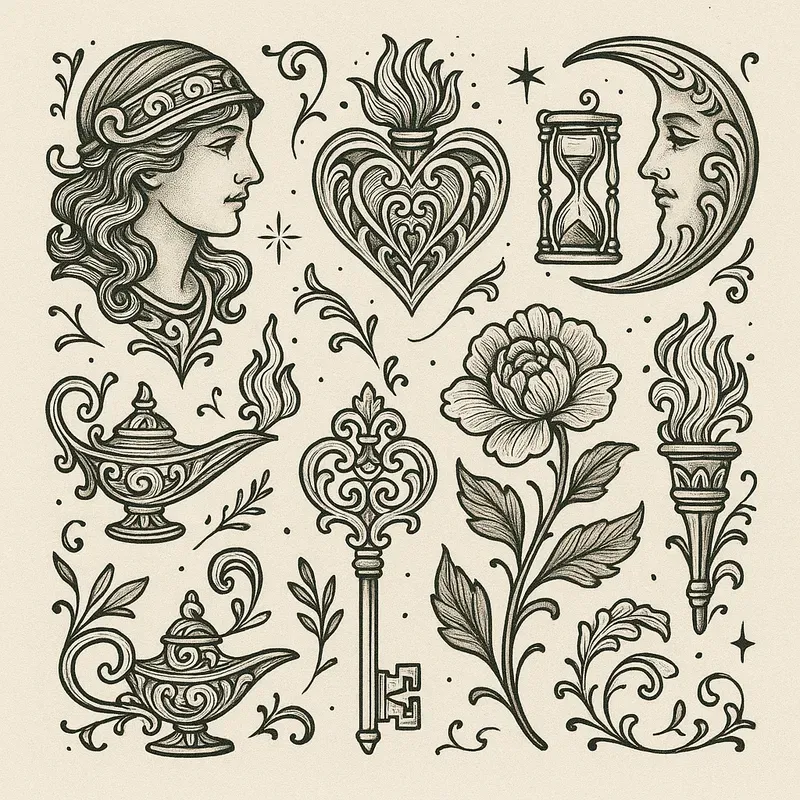 Pro Tattoo Flash Generator Prompts