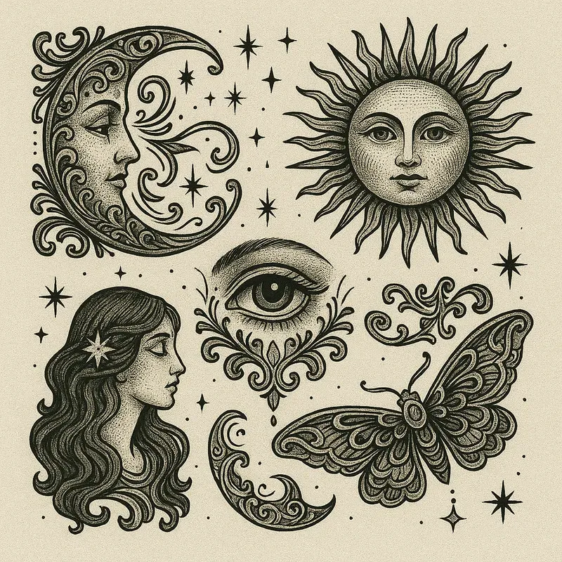 Pro Tattoo Flash Generator Prompts