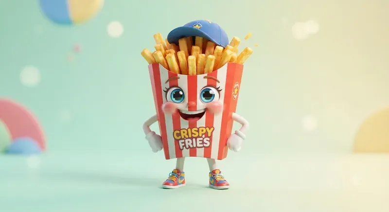 Cute 3D Fast Food Mascots