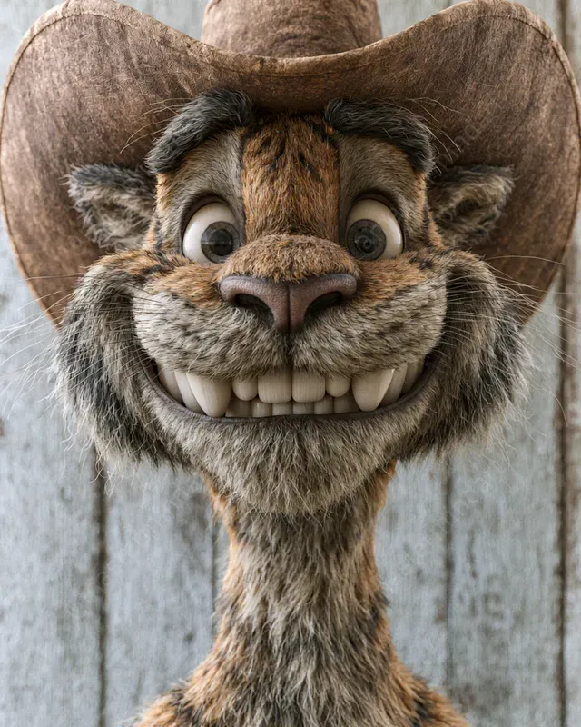 Funny 3D Cowboy Animals