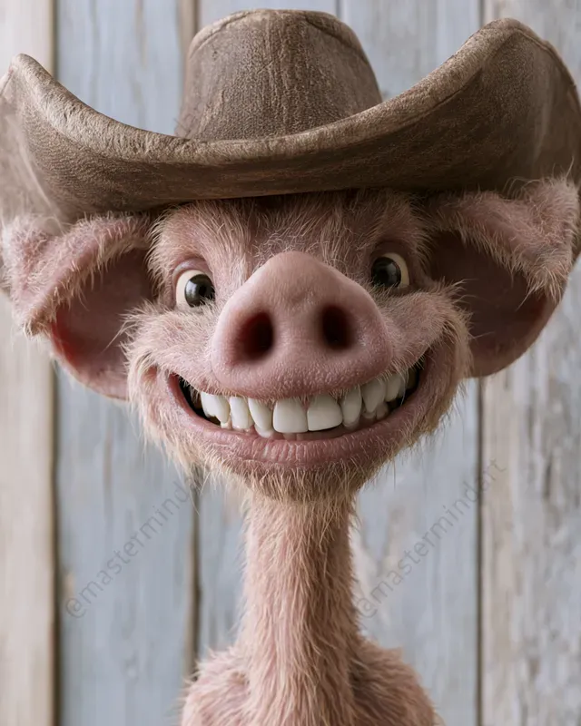 Funny 3D Cowboy Animals