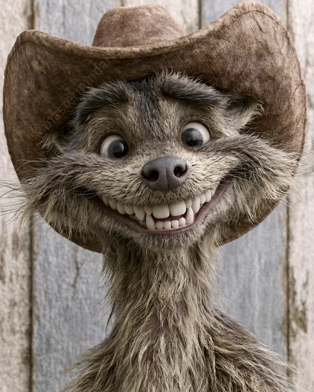 Funny 3D Cowboy Animals