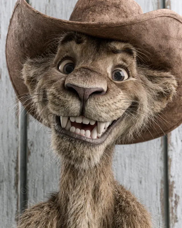 Funny 3D Cowboy Animals