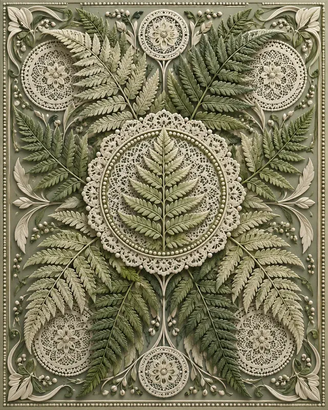 Lace Botanical Relief Panels