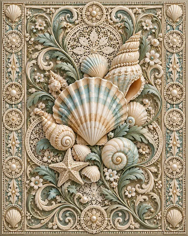 Lace Botanical Relief Panels
