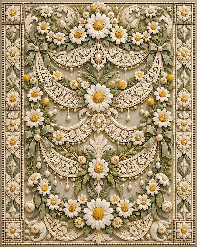 Lace Botanical Relief Panels