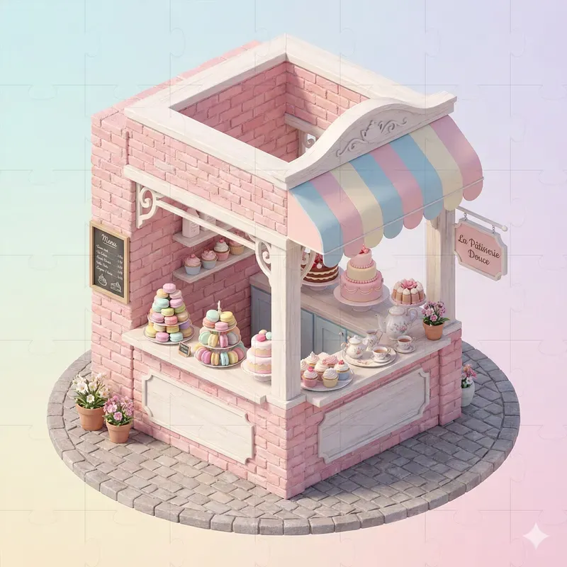 3D Isometric Food Shops