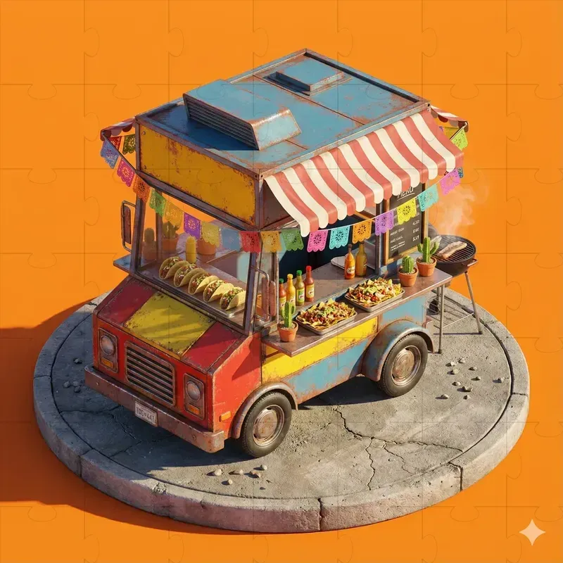3D Isometric Food Shops