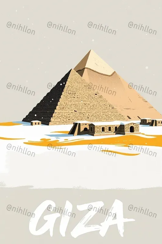 Winter Bold Travel Poster Paint Art