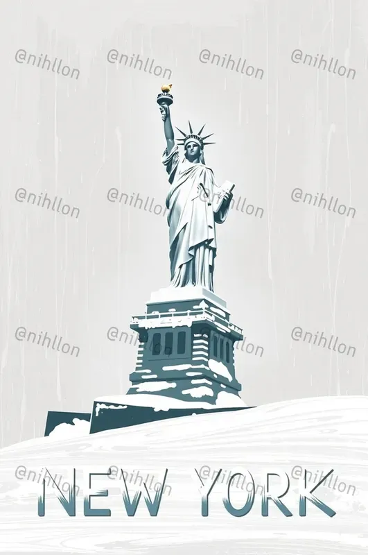 Winter Bold Travel Poster Paint Art