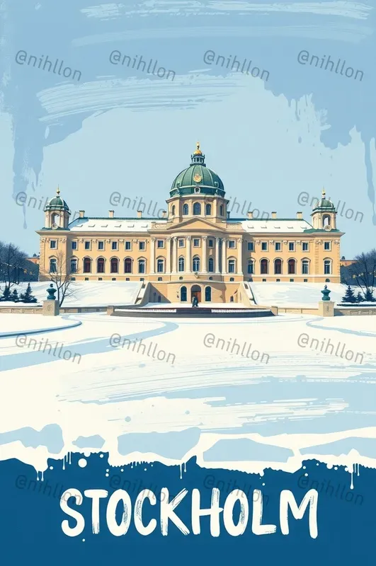 Winter Bold Travel Poster Paint Art