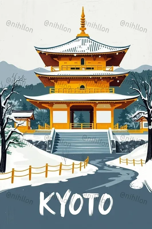 Winter Bold Travel Poster Paint Art