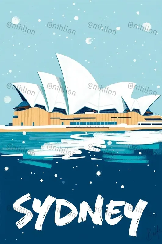 Winter Bold Travel Poster Paint Art